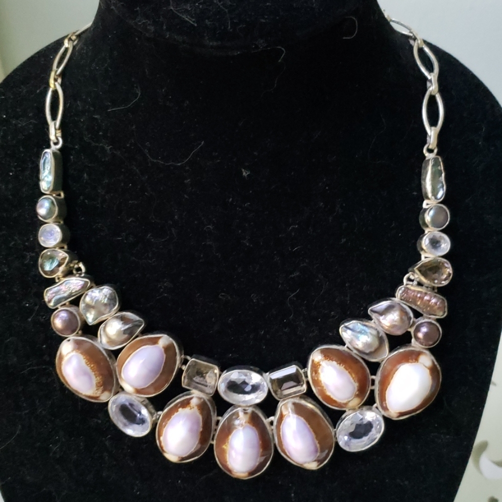 Purple Cowie Shell Statement Necklace